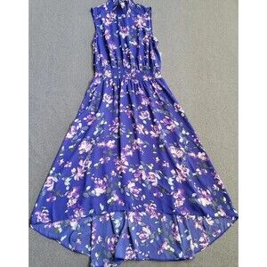 Nanette Nanette Lepore Size 12 Blue Floral Smock Hi-Lo Dress 1527